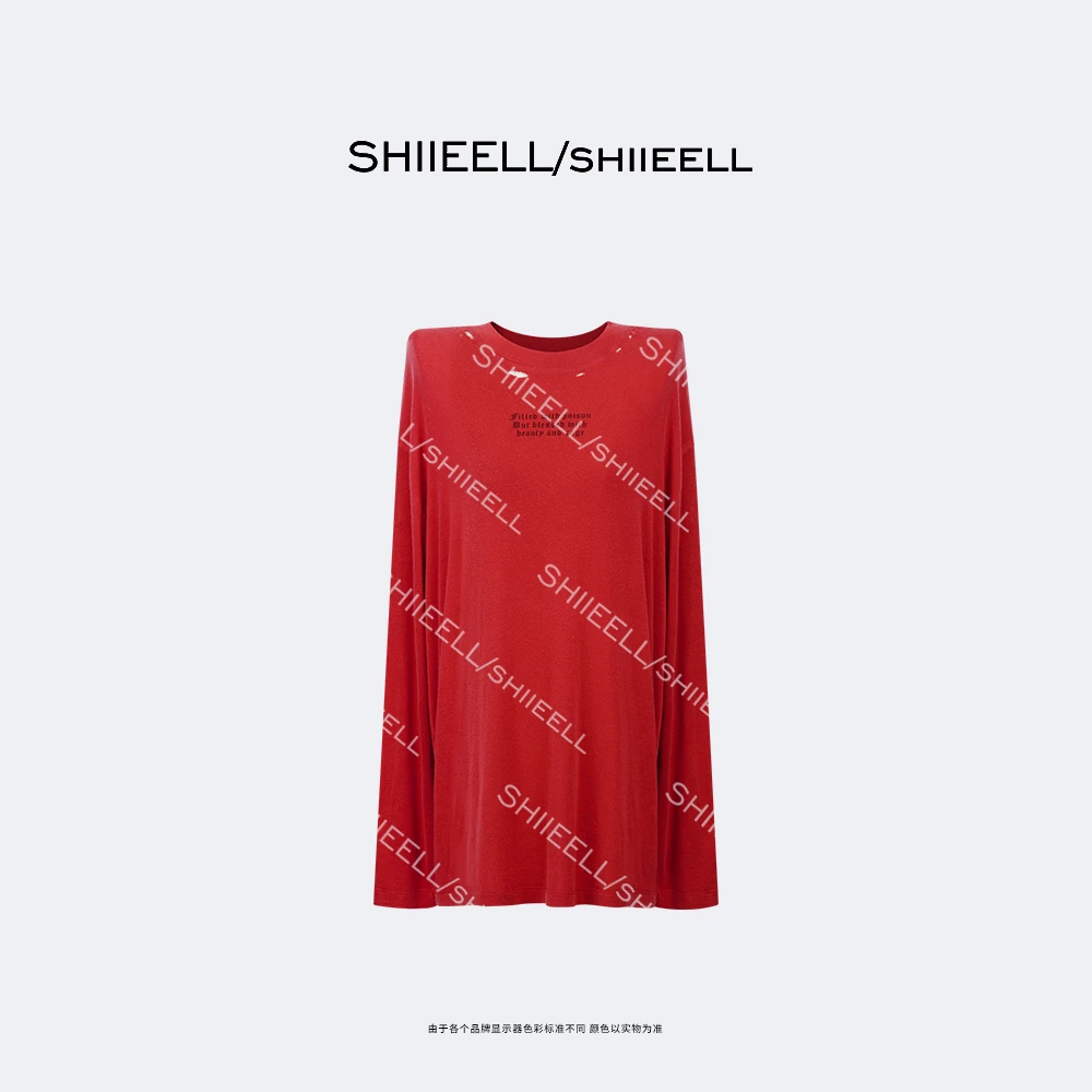 SHIIEELL【绵糯糯T 】超柔天丝羊毛宽松做旧洗水长袖针织衫Z0112