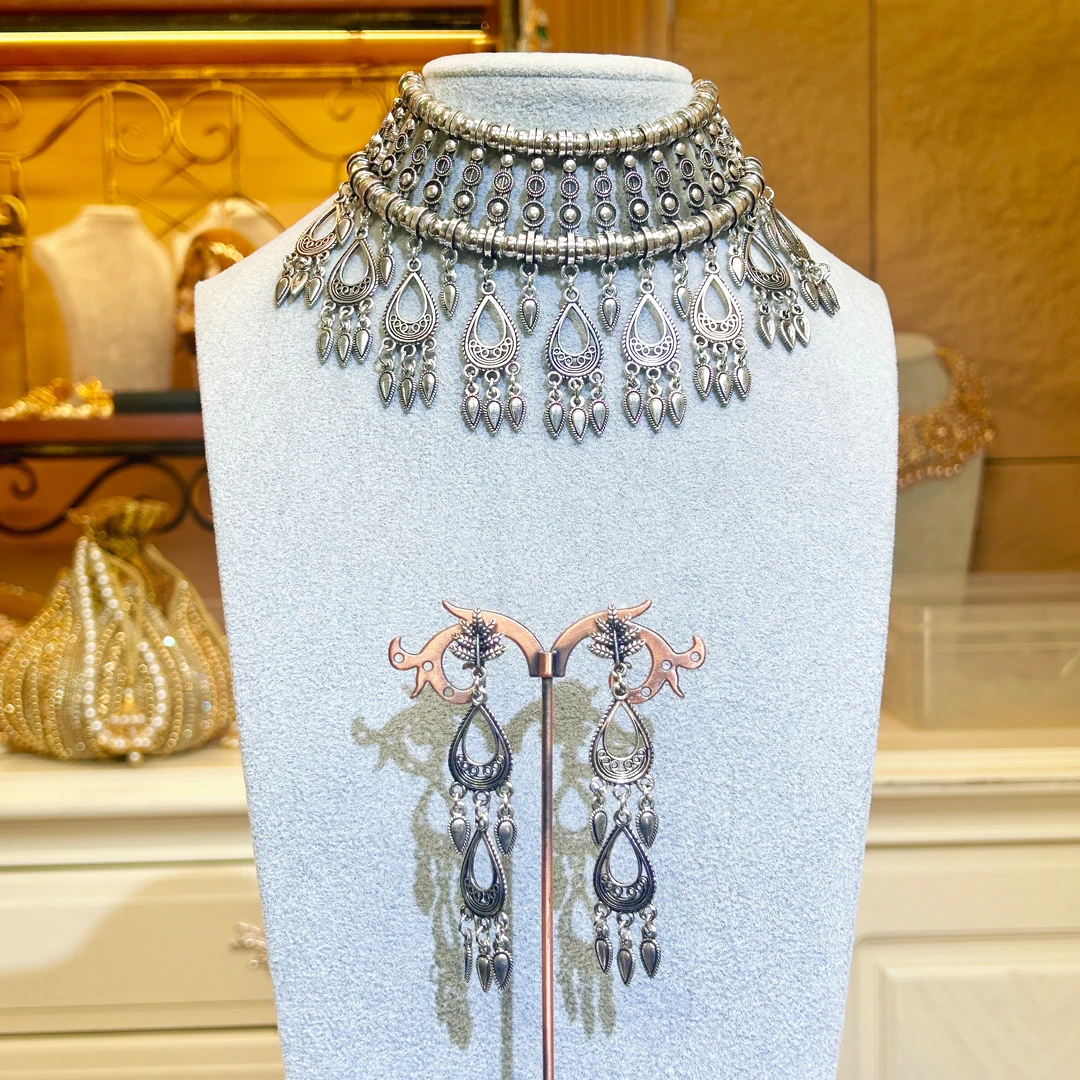 铜合金玻璃项链 【23017】印度印巴项链民族风时尚手工轻奢