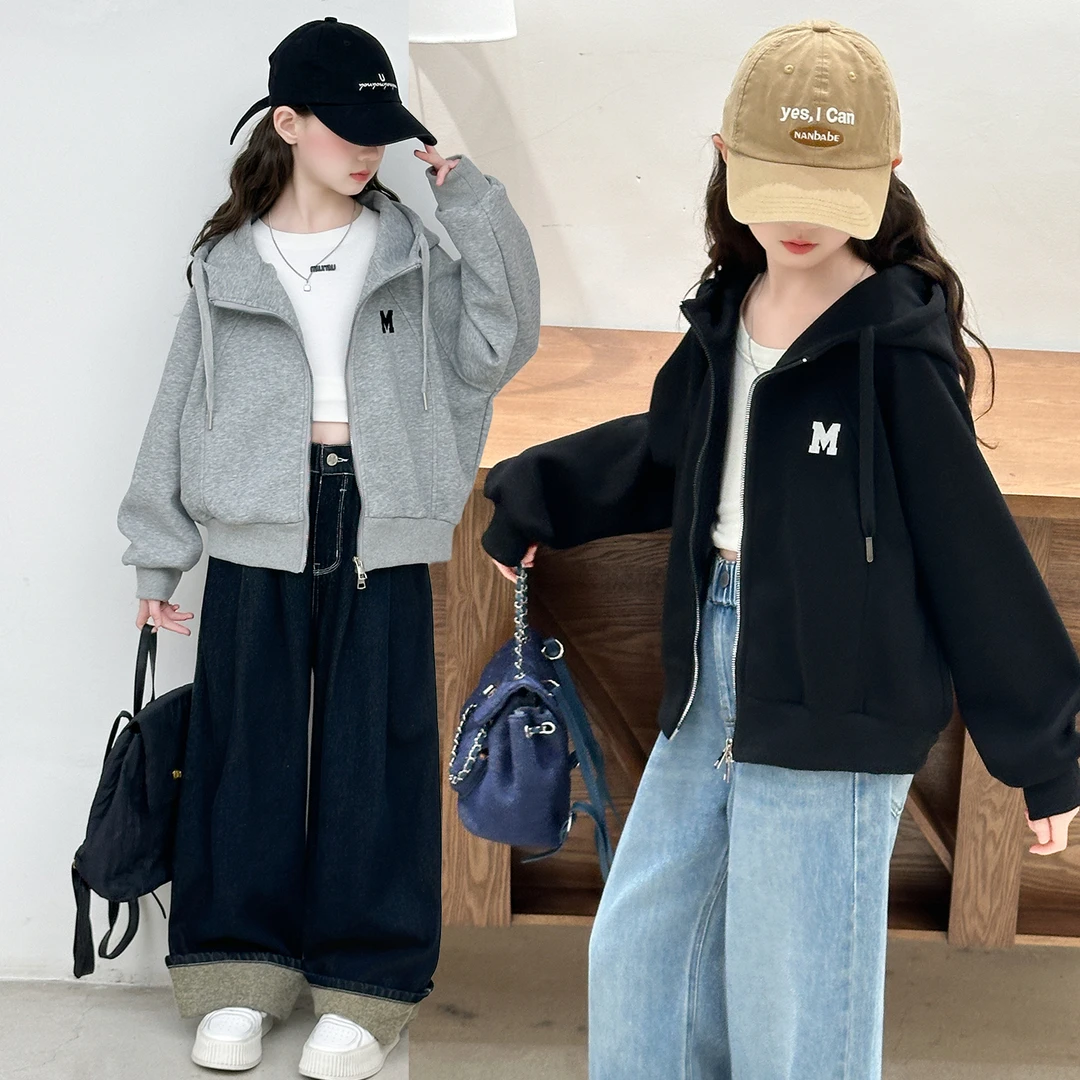 女童春秋款时尚外套秋季新款洋气中大儿童短款休闲百搭宽松棒球服