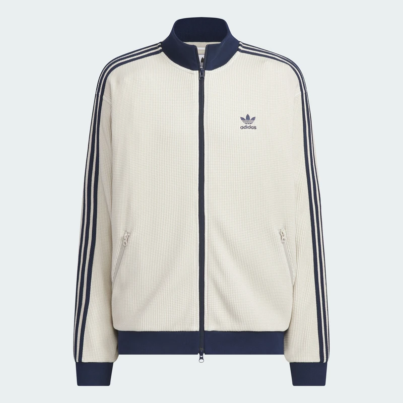 adidas/阿迪达斯三叶草边伯贤同款华夫格立领运动夹克外套KC2618