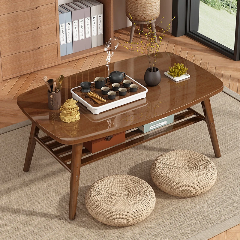 画竹茶几客厅家用2025新款小户型可折叠实木桌子简约现代日式茶桌