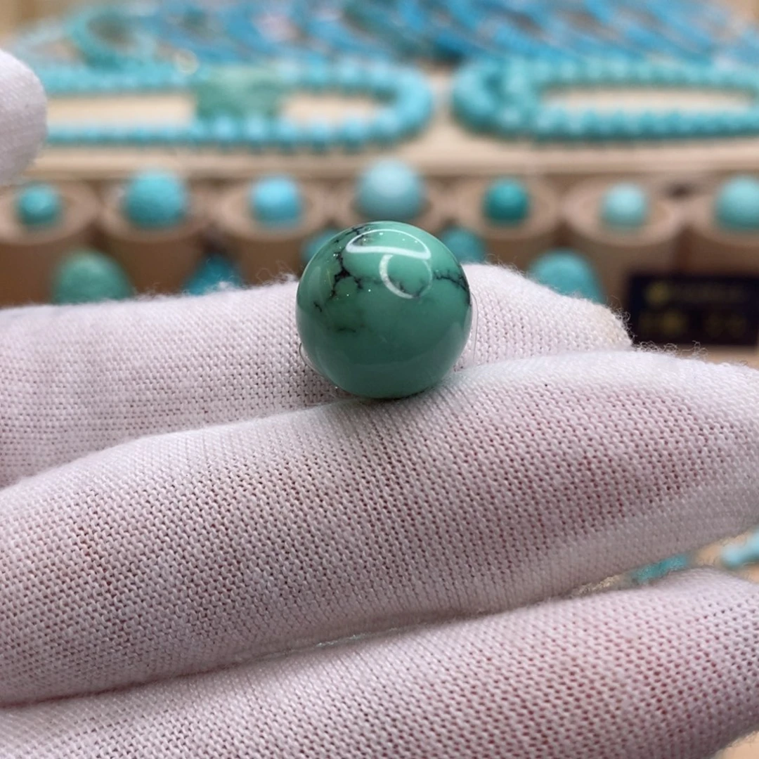 未镶嵌绿松石珠宝奇石14mm