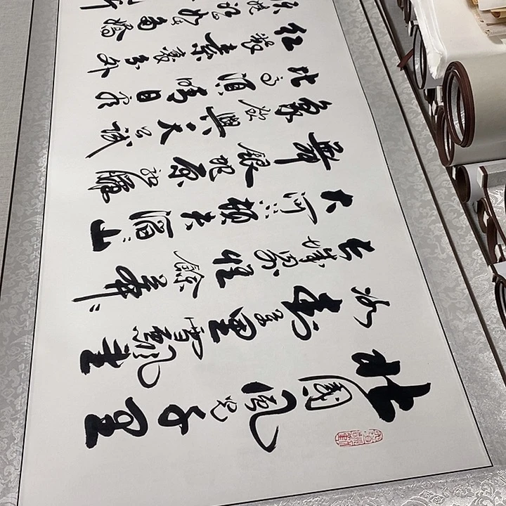 书法沁园春雪卷轴李