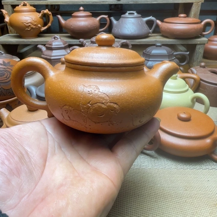 纠***办紫泥茶壶宜兴紫砂壶全手工制作