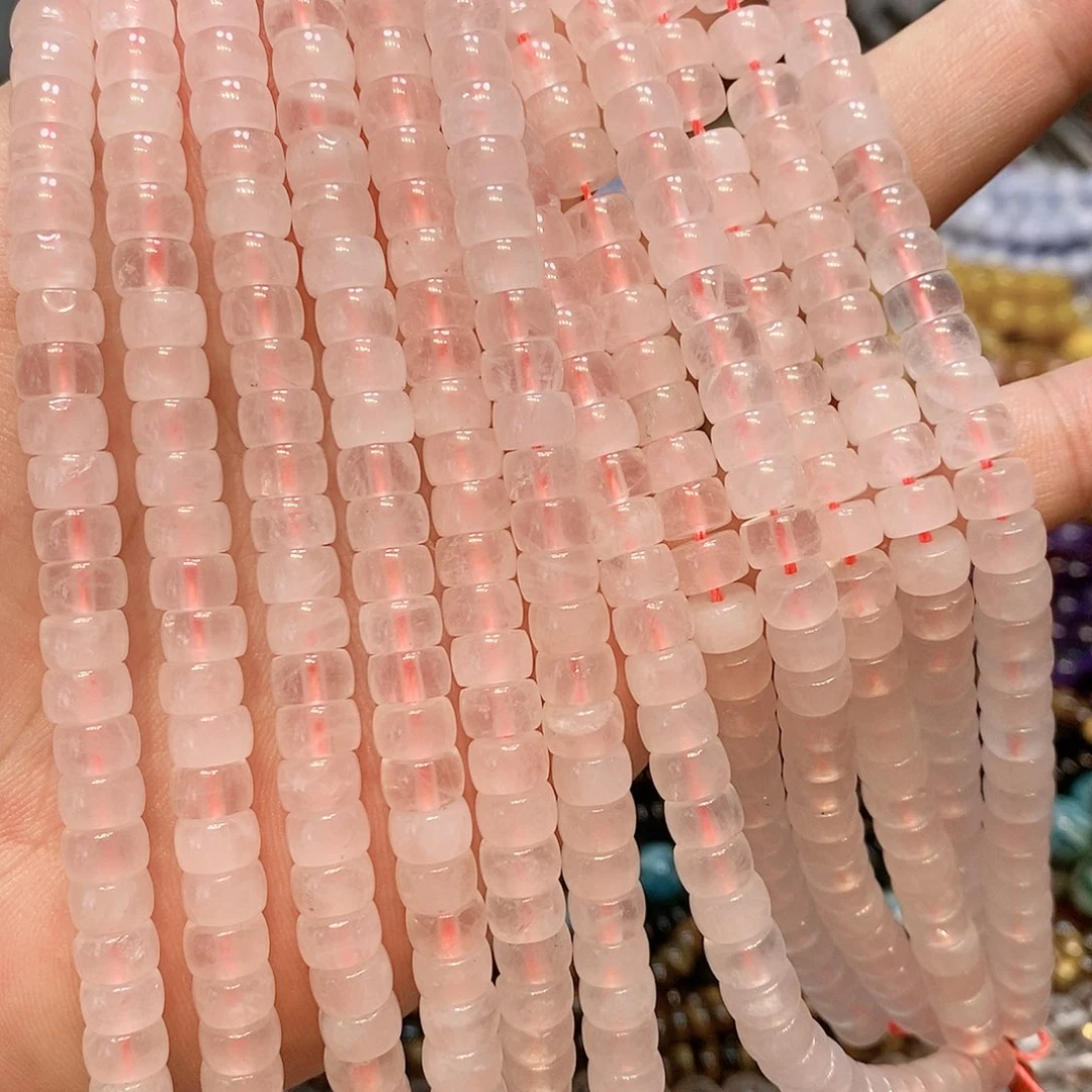 玛瑙/玉髓散珠粉水晶剁珠一条7mm