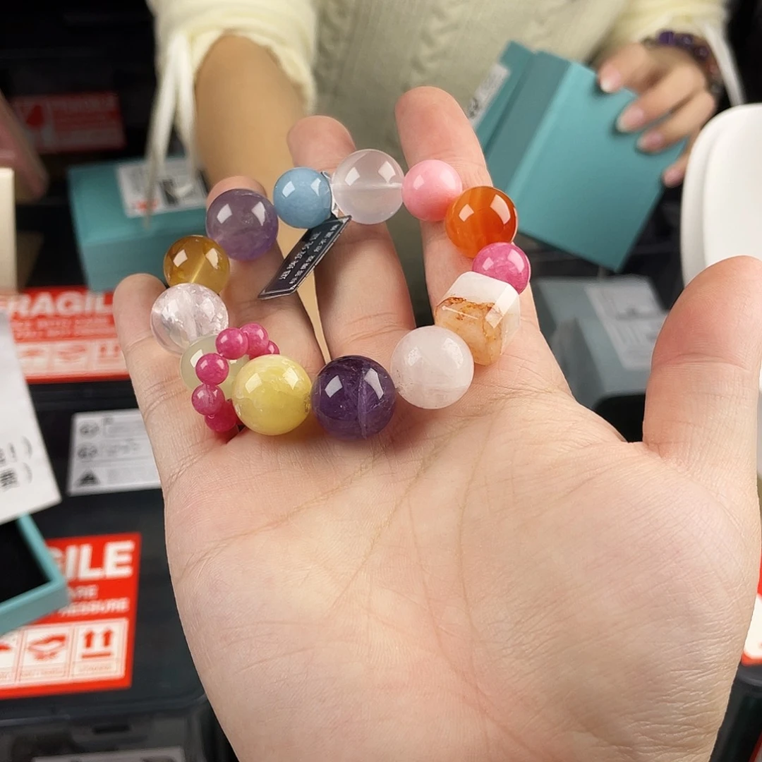 银S925镀金镶嵌手串水晶