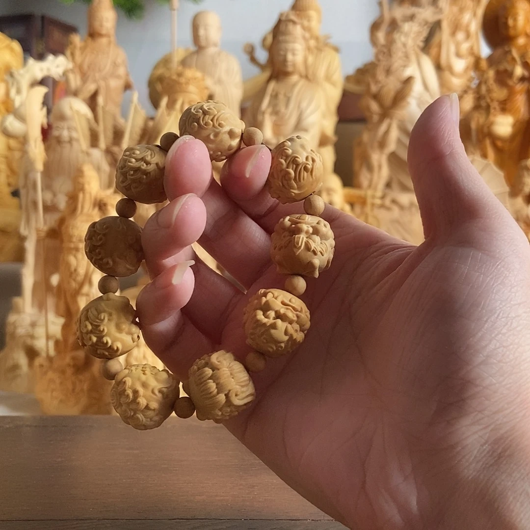 核***財黄杨木小叶黄杨木雕手串