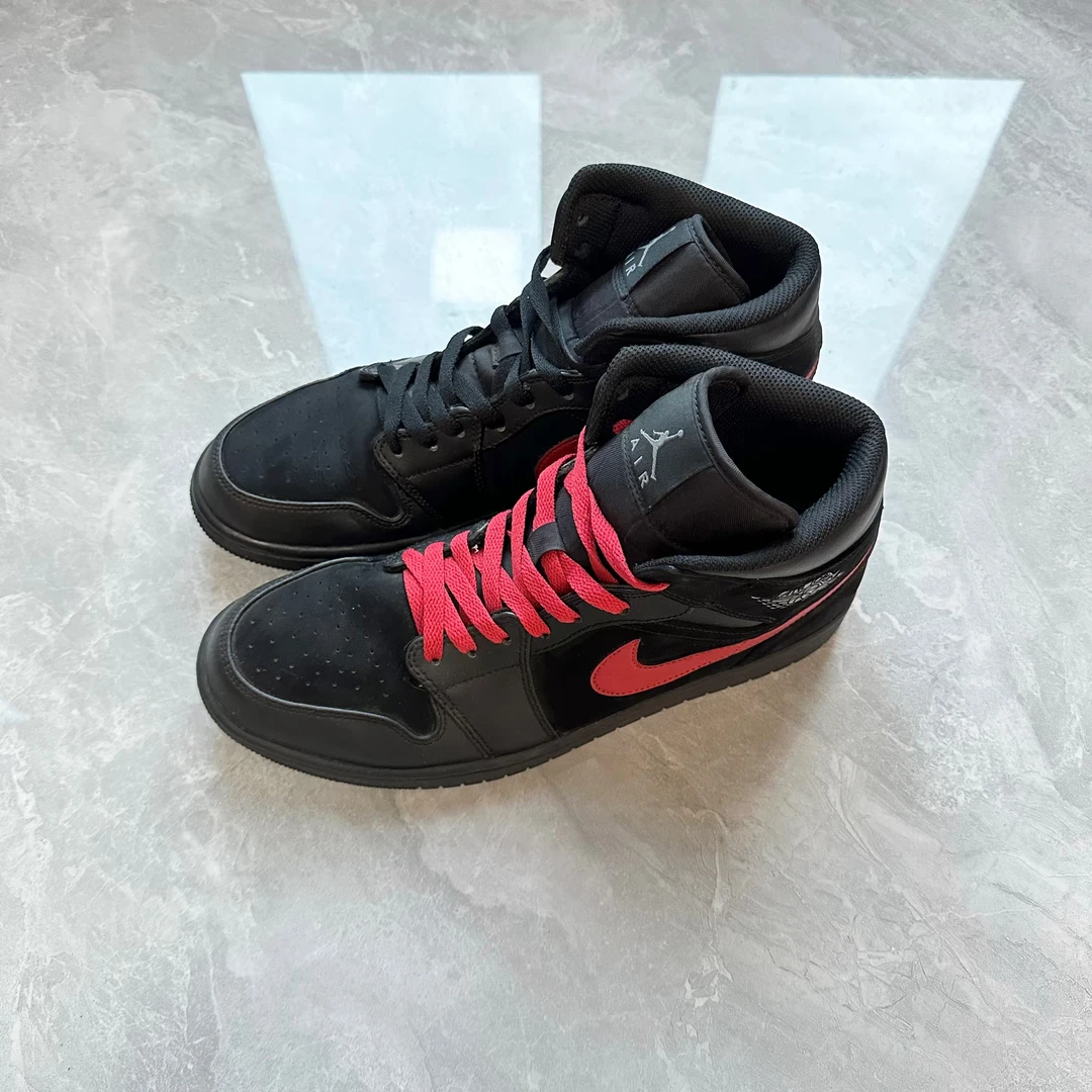 95新 AIR JORDAN 44码/aj1黑武士id黑红高帮时尚流行板鞋/原盒