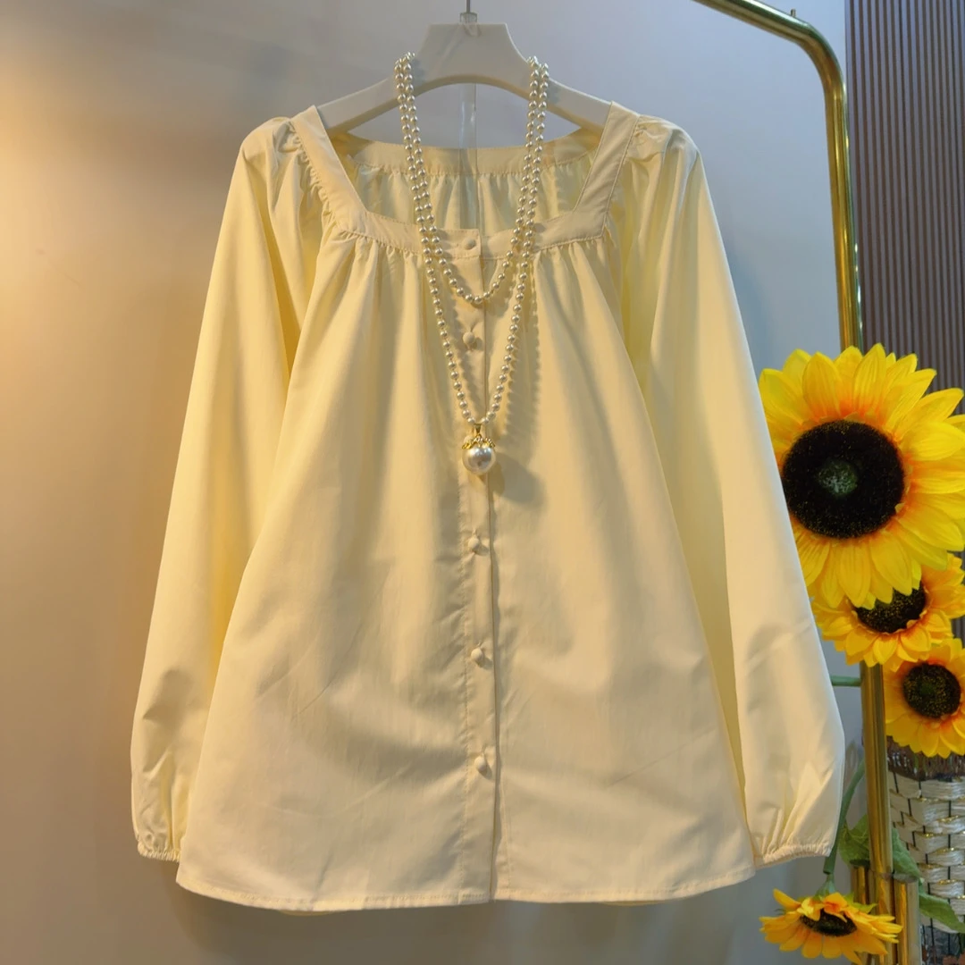 FY早秋新款韩版时尚显瘦遮肉纯色大码上衣