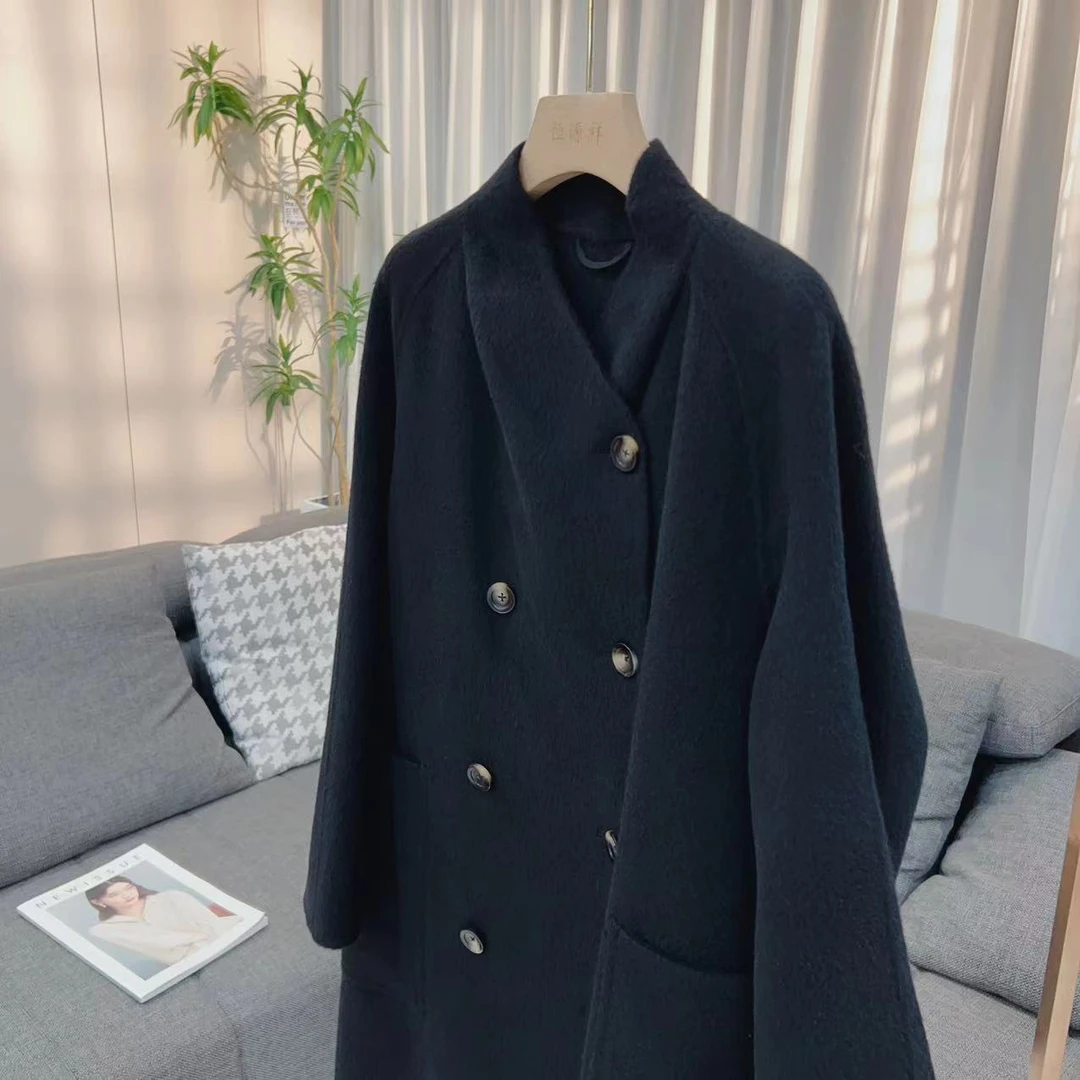 【美姐说】小立领长款大衣23088