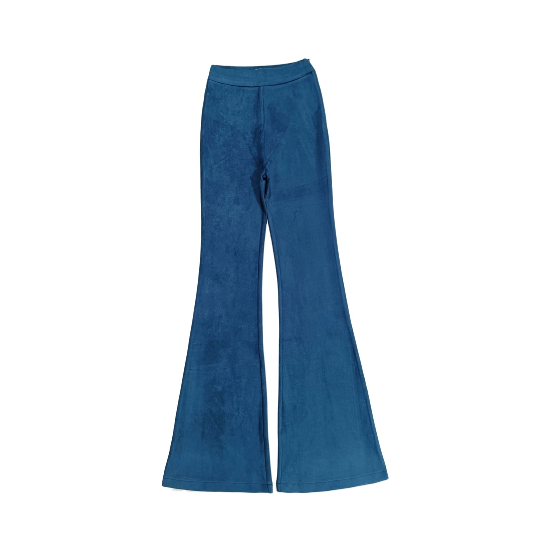 【孤品不退不换】藏蓝色雪花绒微喇叭【321】46-3