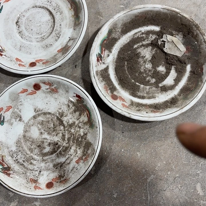 陶背碟背碟背三个微瑕三个