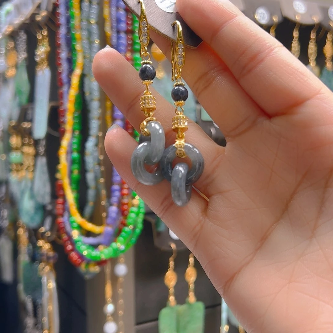 未镶嵌翡翠耳饰切****我