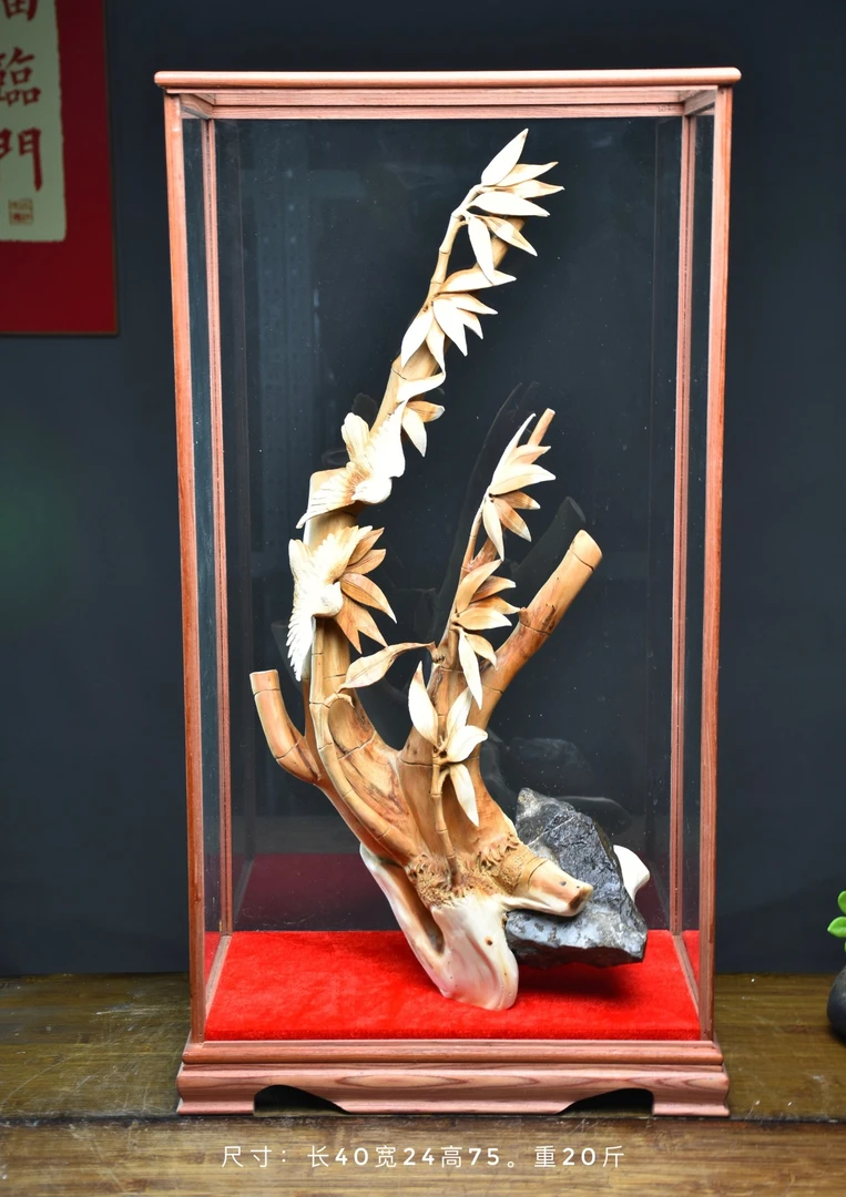 太行崖柏根雕手把工艺品竹报平安雕刻摆件随行摆件工艺品