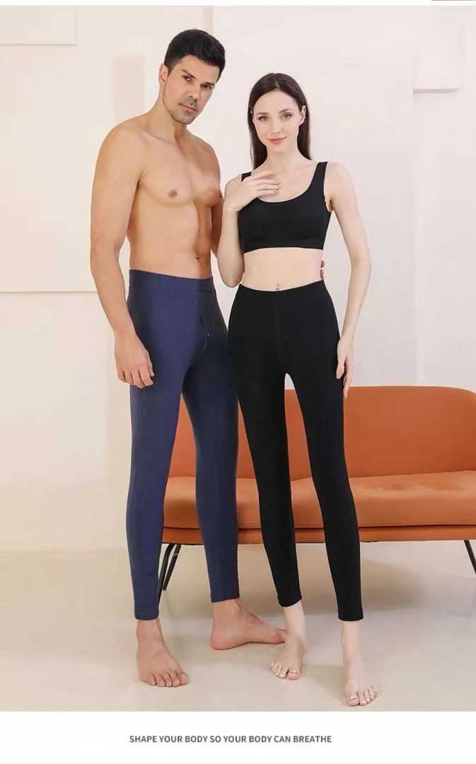 【男款】裸感舒适羊毛保暖裤亲肤高弹零束缚加长护膝打底裤2438