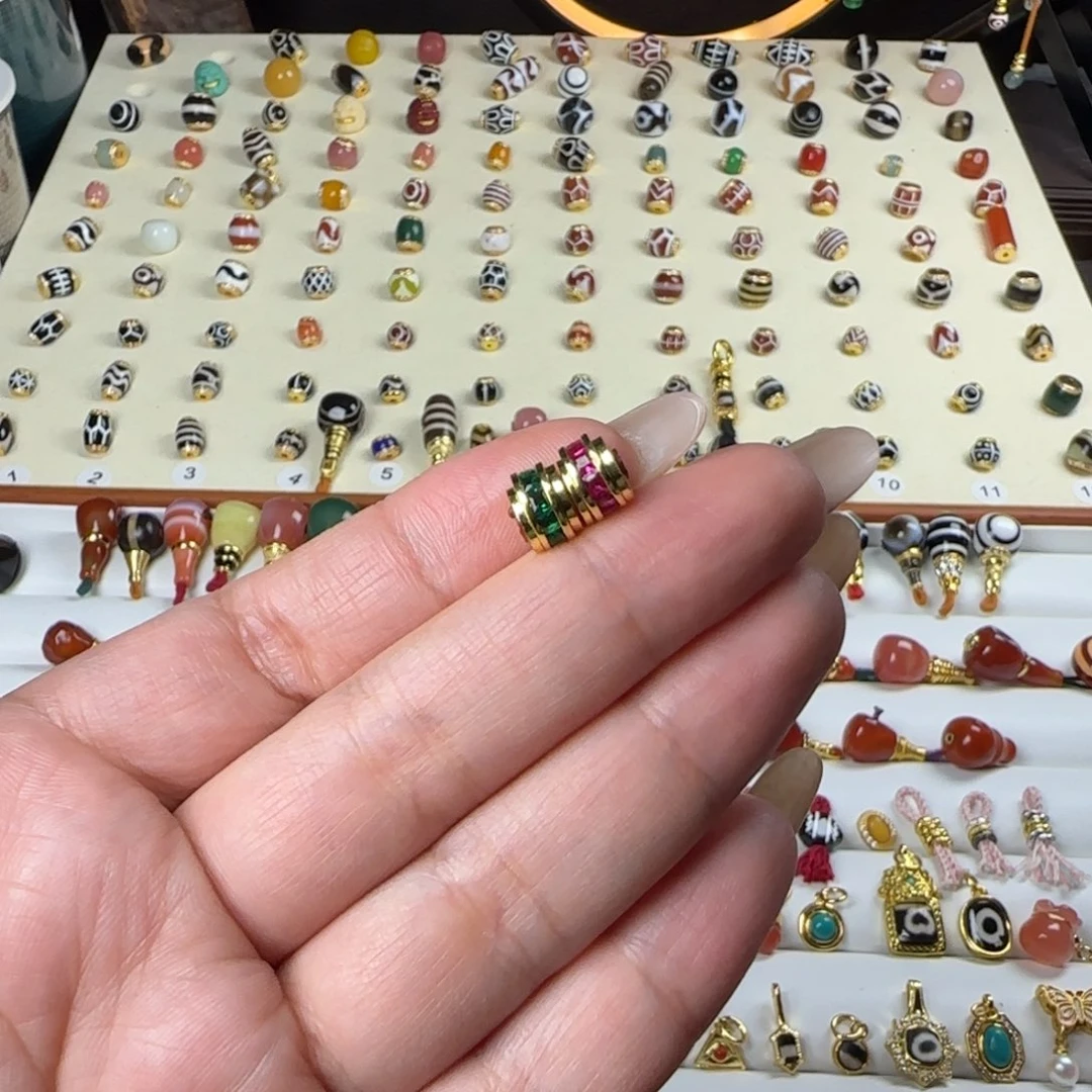 佛***A玛瑙/玉髓未镶嵌单珠顶珠配珠搭配