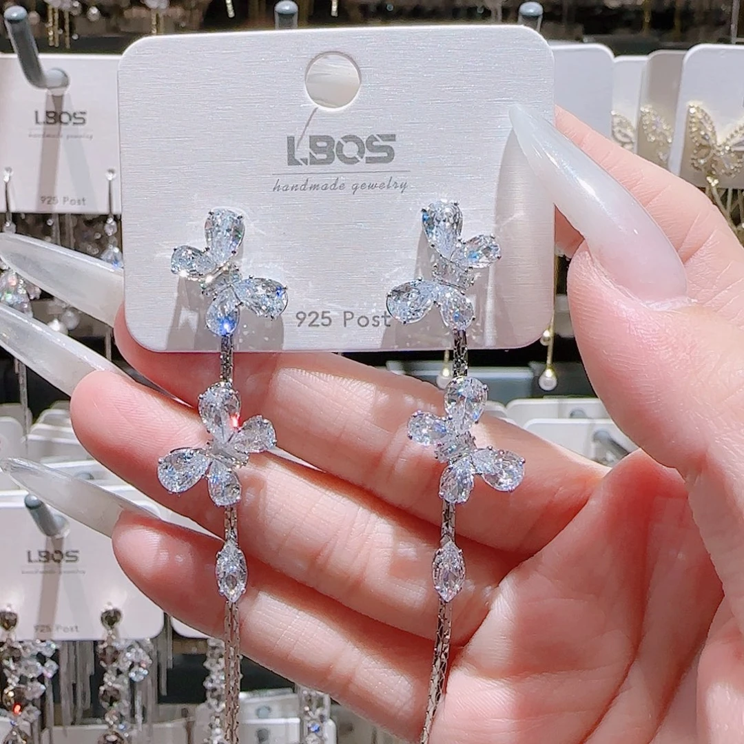 锆石铜合金925银耳环