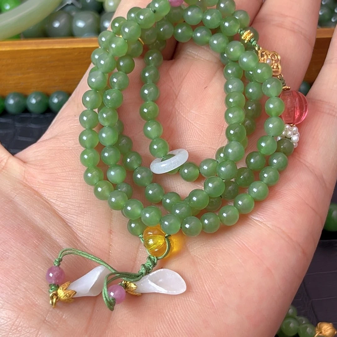 颈饰未镶嵌和田玉（碧玉）214号碧玉项链