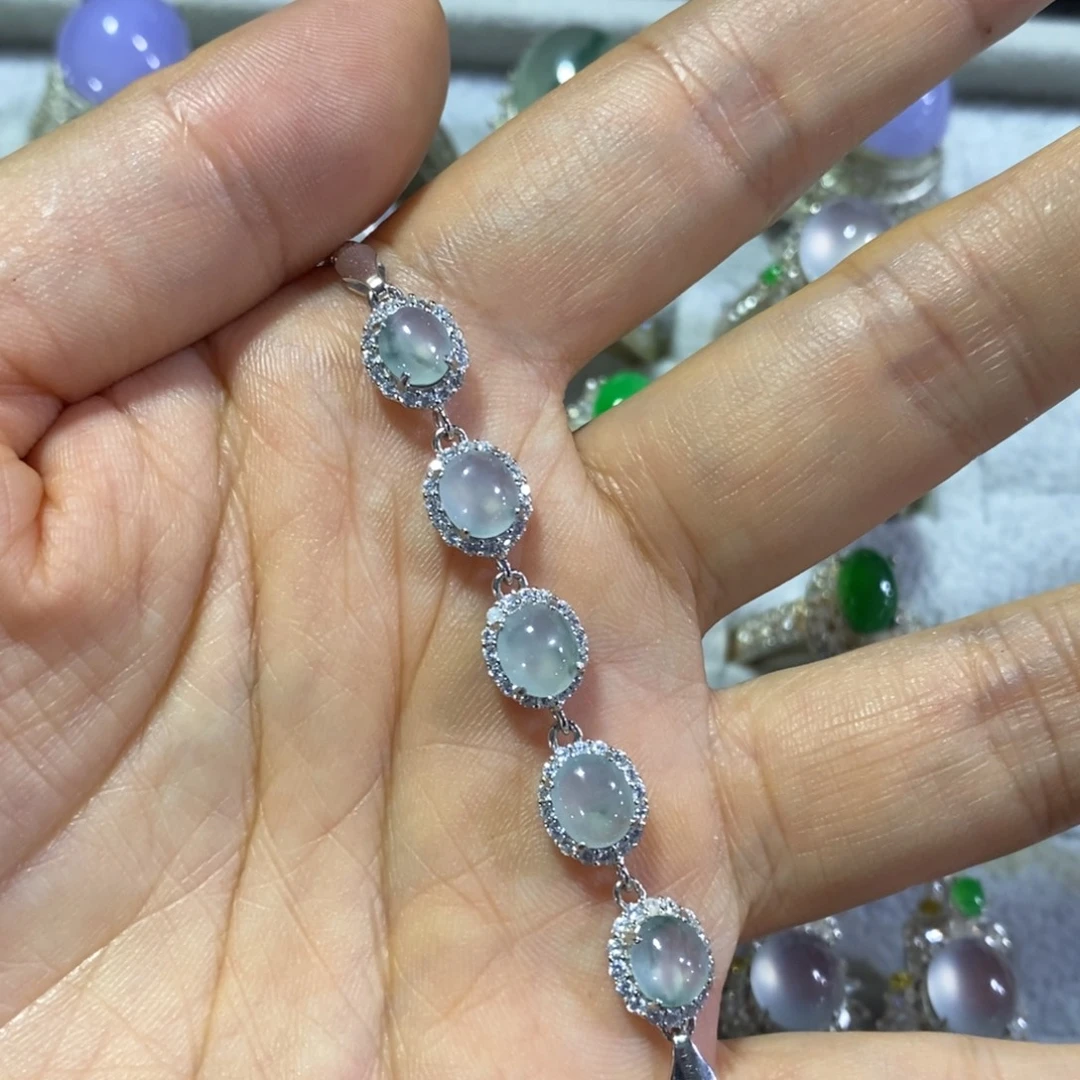 银S925镶嵌手链翡翠手链
