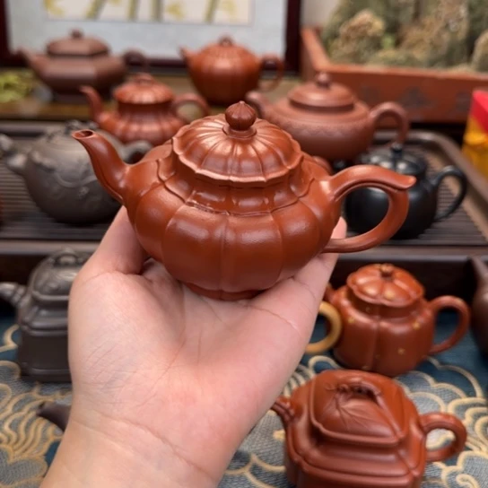 日***金茶壶紫砂笑樱筋纹