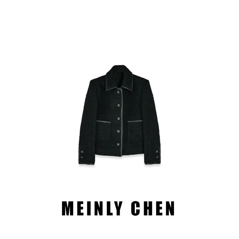 【MEINLY  CHEN】【小香】高端设计师款时尚轻奢翻领外套8250076