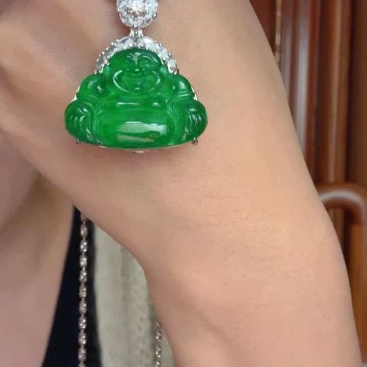 翡翠银S925镶嵌吊坠(不含链)吊坠