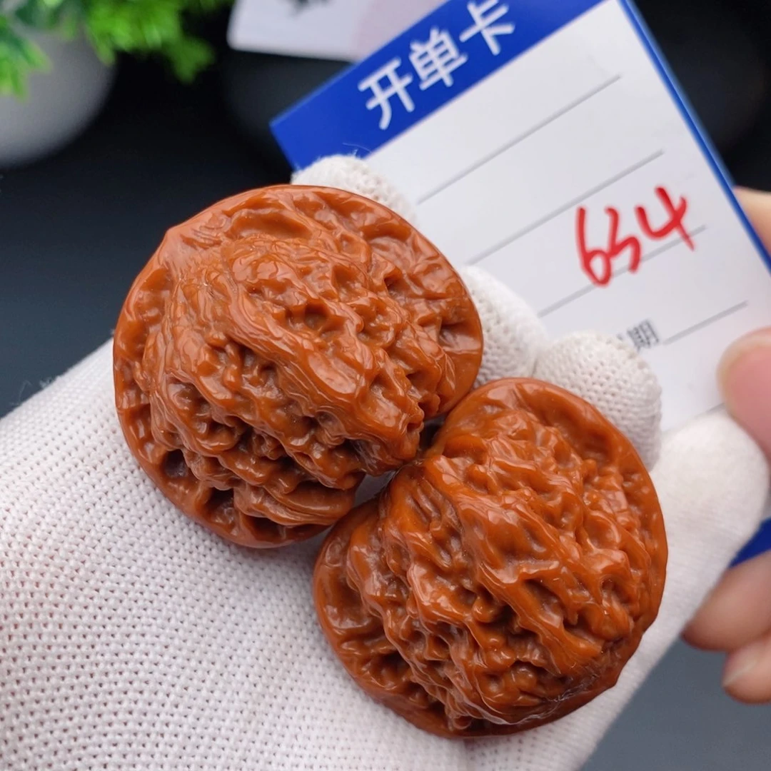 文玩核桃把件41红狮子634