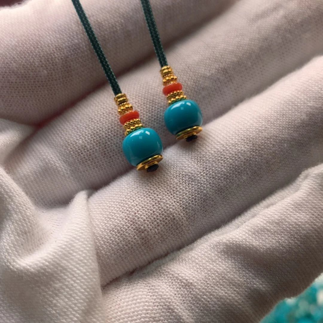 绿松石18K金镶嵌配饰