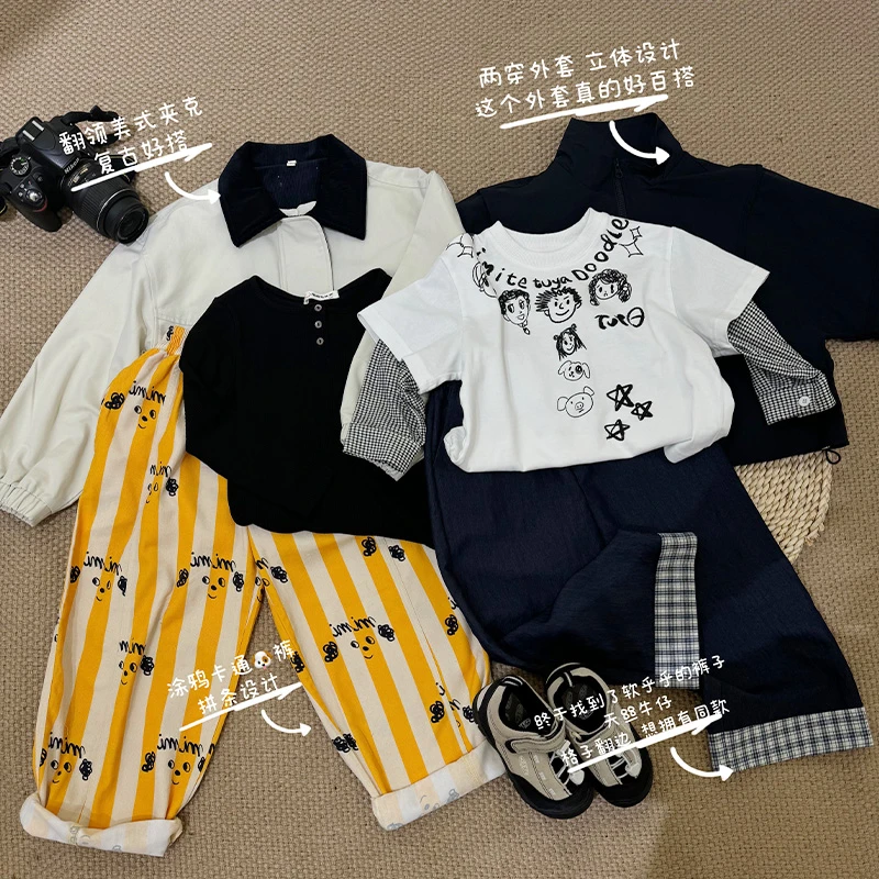 【灰色工装裤】防鼓包捏褶儿童工装裤