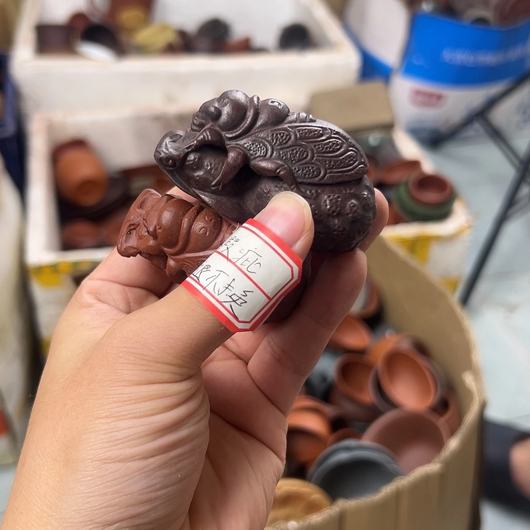 紫砂茶宠紫砂放漏瑕疵