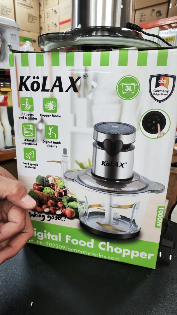 B87【KOLAX德国原单】绞肉机数码触控3L透明高硼硅玻璃大容量