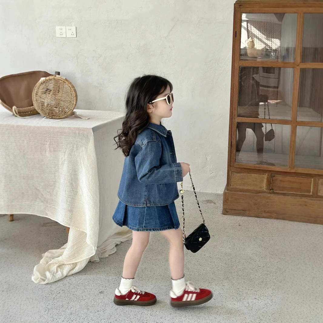 2025春装女童外套韩版儿童牛仔外套上衣洋气百搭半身裙女童T恤