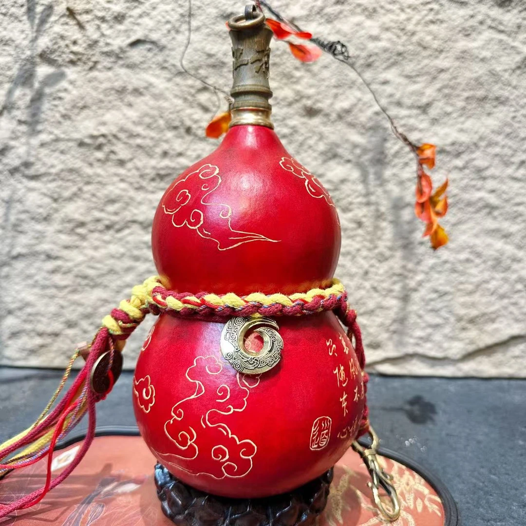 天然大漆酒葫芦文玩福禄摆件天然