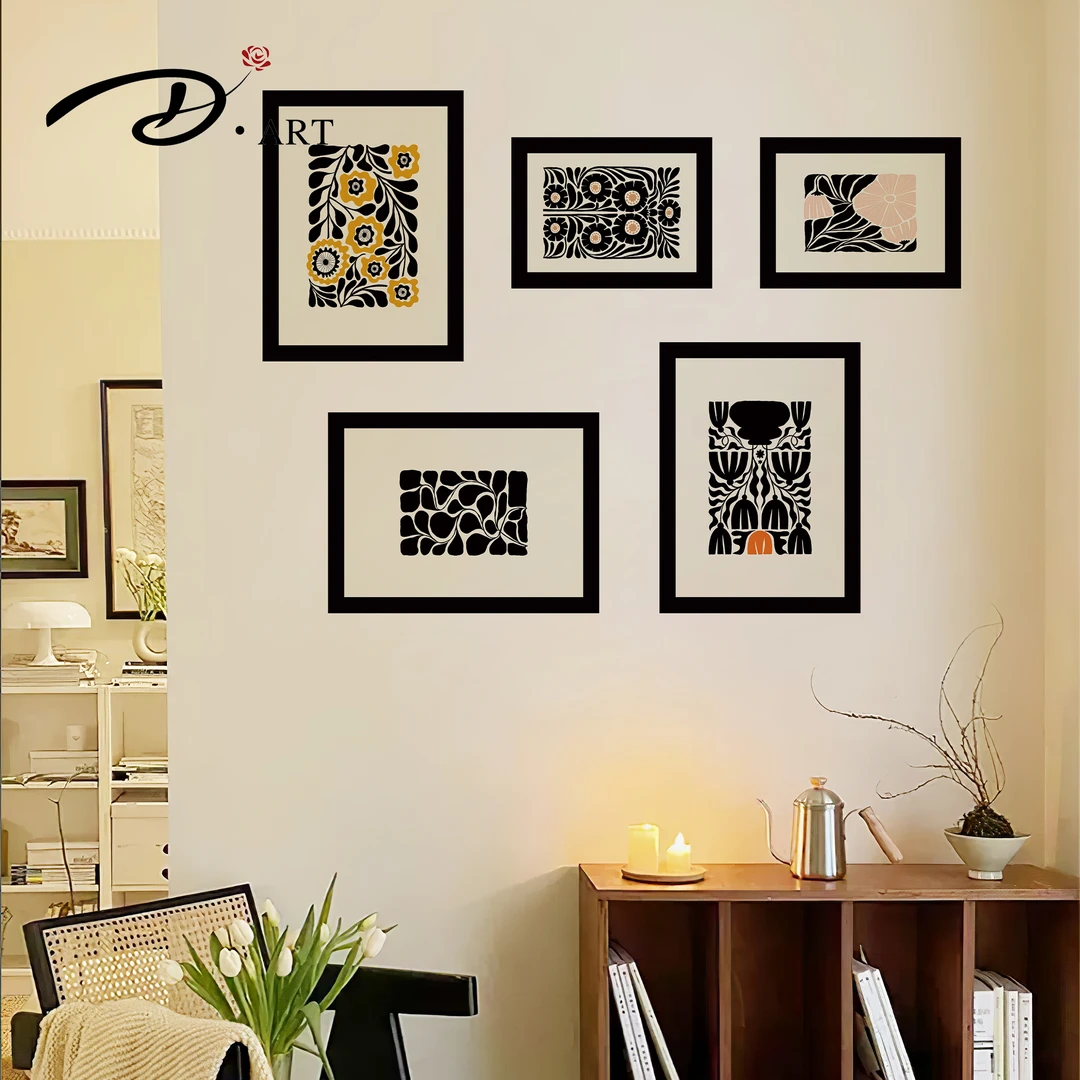 客厅复古壁画卧室玄关餐厅走廊背景轻奢布置中古风装饰画DIY画芯