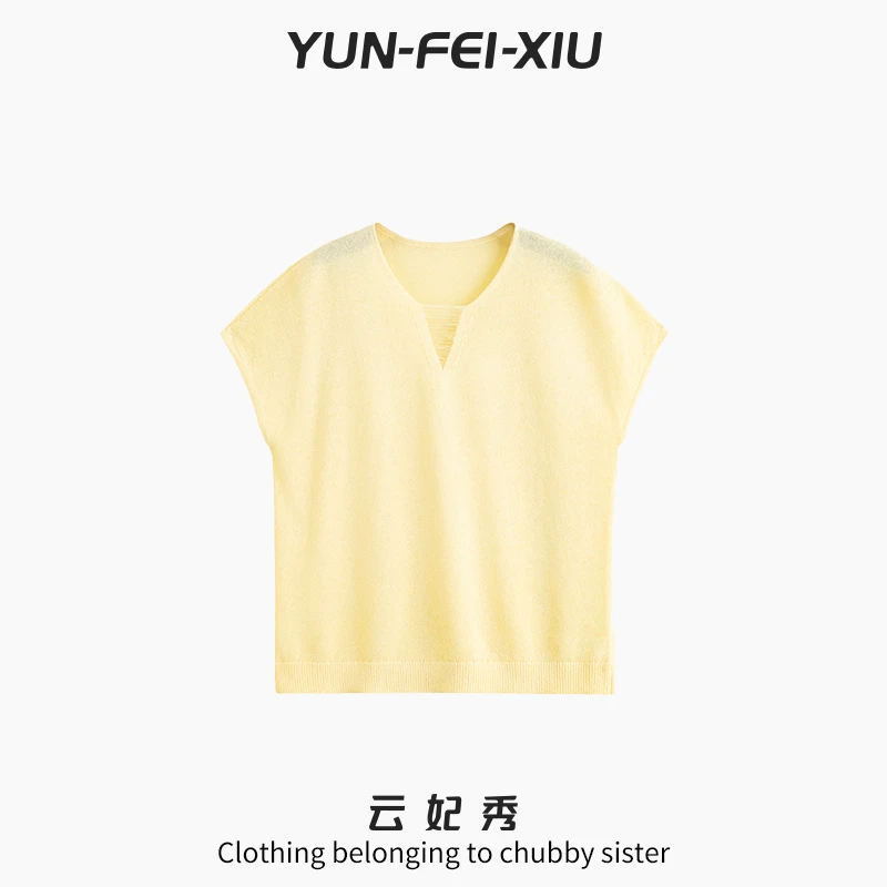 云妃秀大码女装T恤休闲时尚胖妹妹显瘦宽松韩版减龄上衣夏季23062