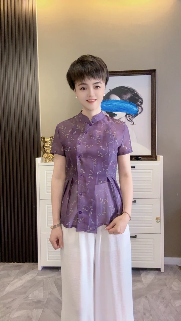 休闲风显瘦遮肉时尚新中式上衣5248