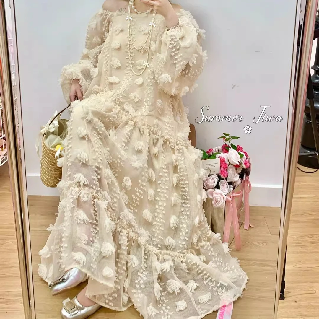 吉娃夏日棉花糖连衣裙网纱拼接百搭31318
