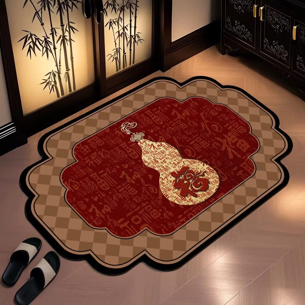 吸水防滑硅藻泥地垫家用卫生间浴室新中式垫子防滑垫轻奢脚垫