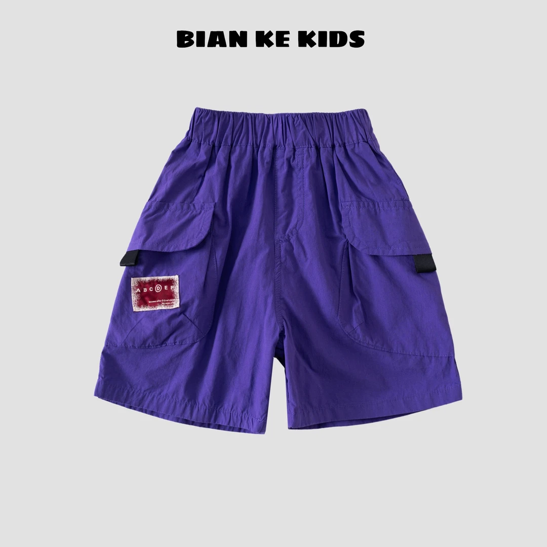 2025夏季儿童品牌全棉透气吸汗男童男士纯色工装短裤