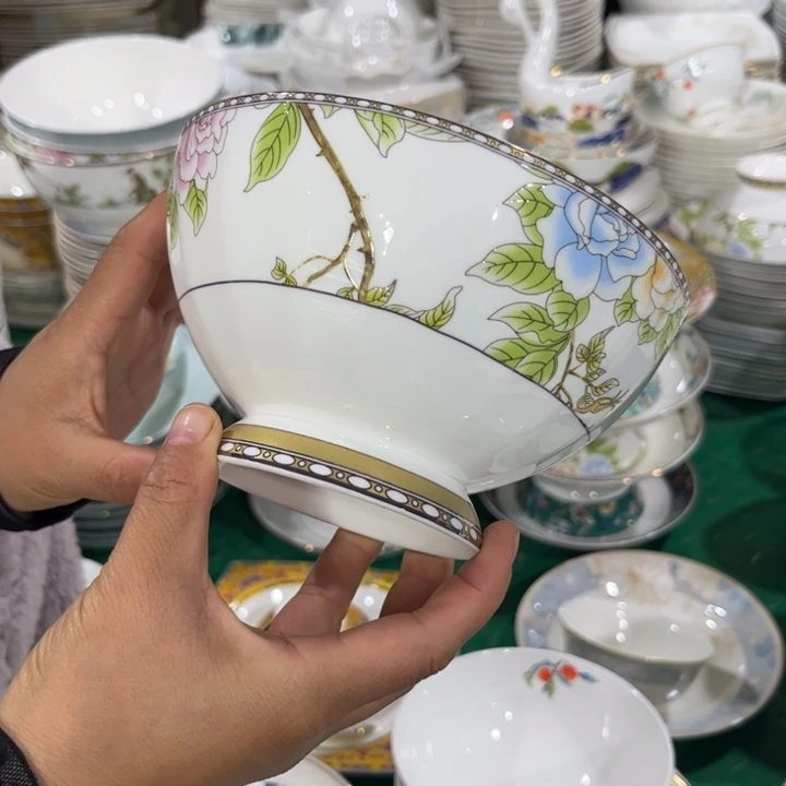 瓷片琴瑟六寸面碗二个哇塞