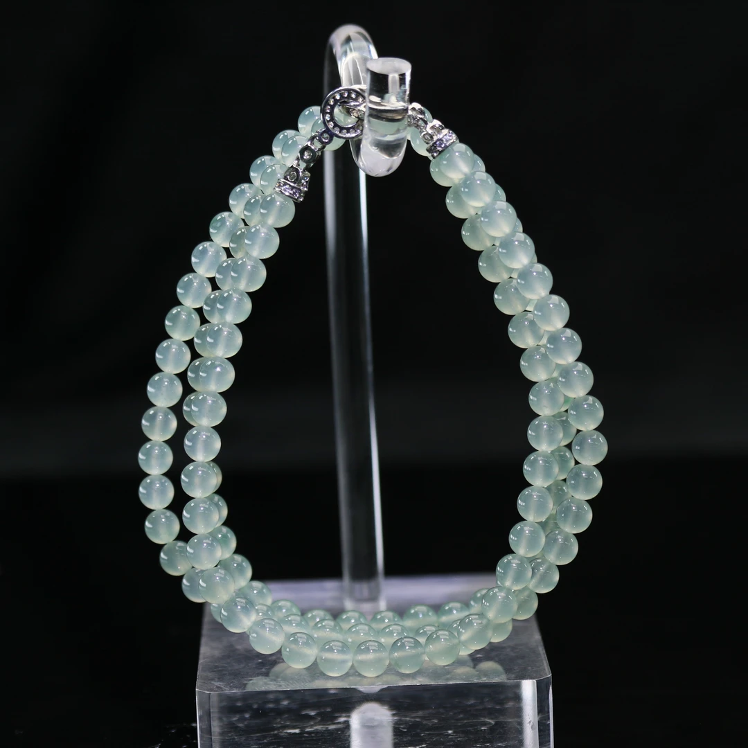 44天然缅甸翡翠A货高冰珠链/000084/上海嘉禾拍卖