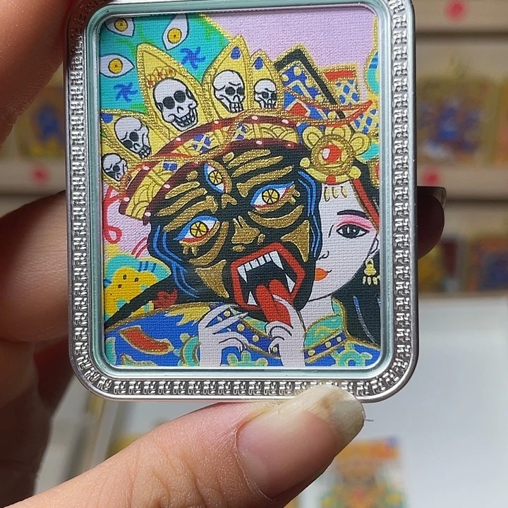 蓝***后吊坠扎基拉姆银色壳子
