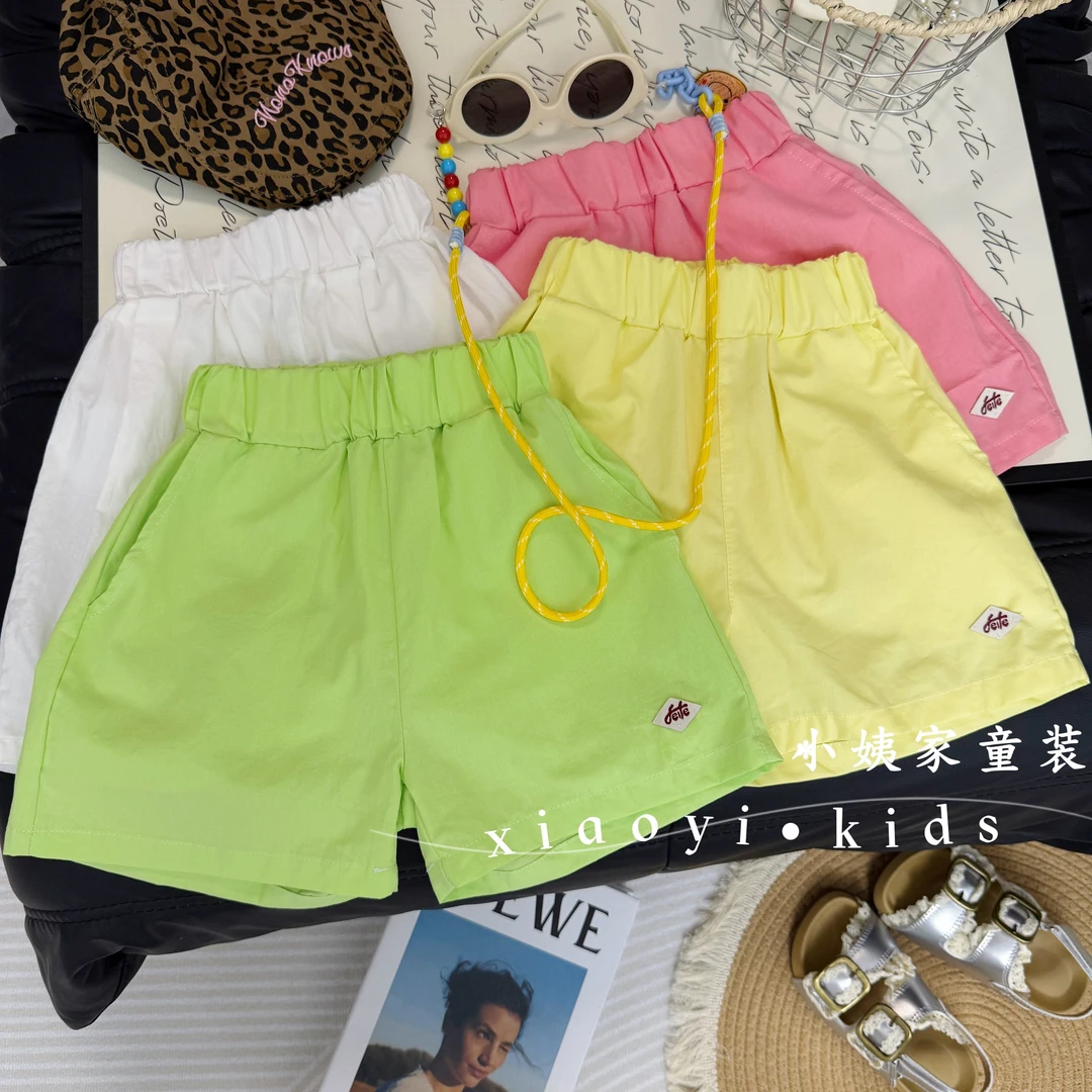 多巴胺短裤纯色运动纯棉防晒韩国童装2025夏季新款亲子短裤男女童
