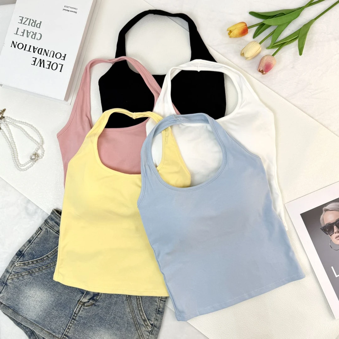 少女风挂脖外穿内搭显瘦吊带小众设计感百搭修身型背心日式