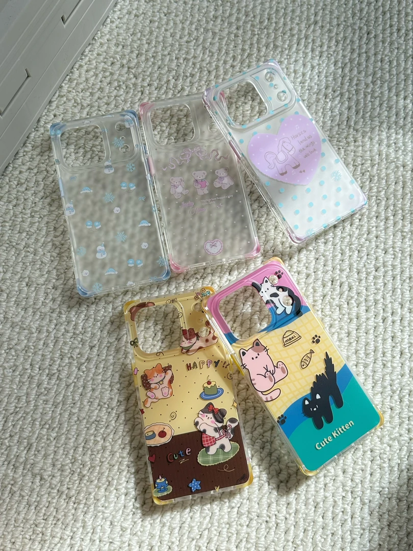 原创方形壳创意卡通小动物方形手机壳适用于苹果17ProMax和16Pro