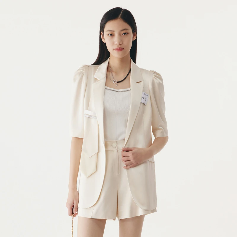 0126【CC王专属】HPLY荷比俪秋款可脱卸假领带外套HMC3Q520270