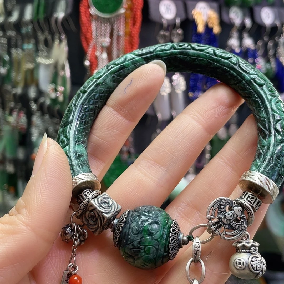 芝***高翡翠银S925镶嵌耳饰190hnggj