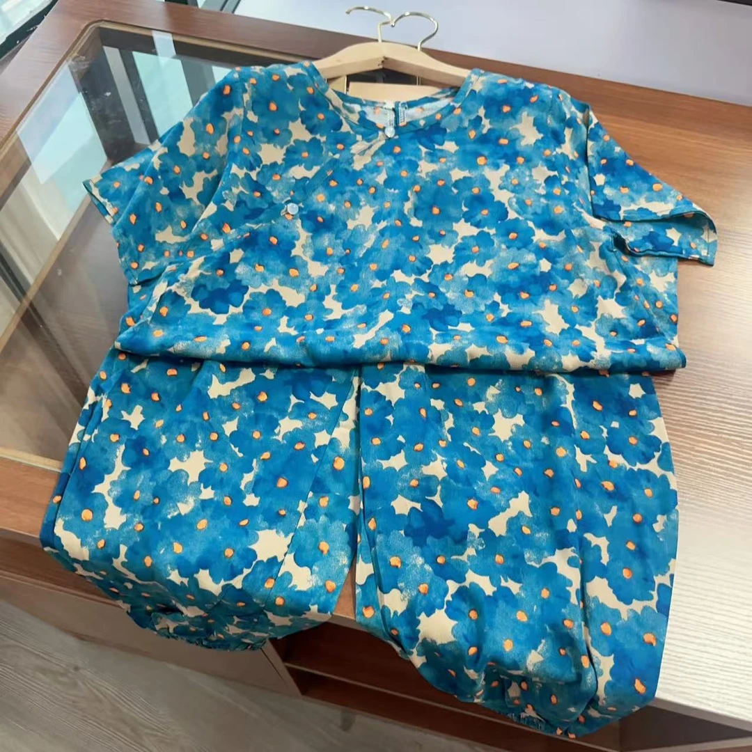 天空之城  棉绸亲子短袖套装2025夏季女童可爱短袖套装
