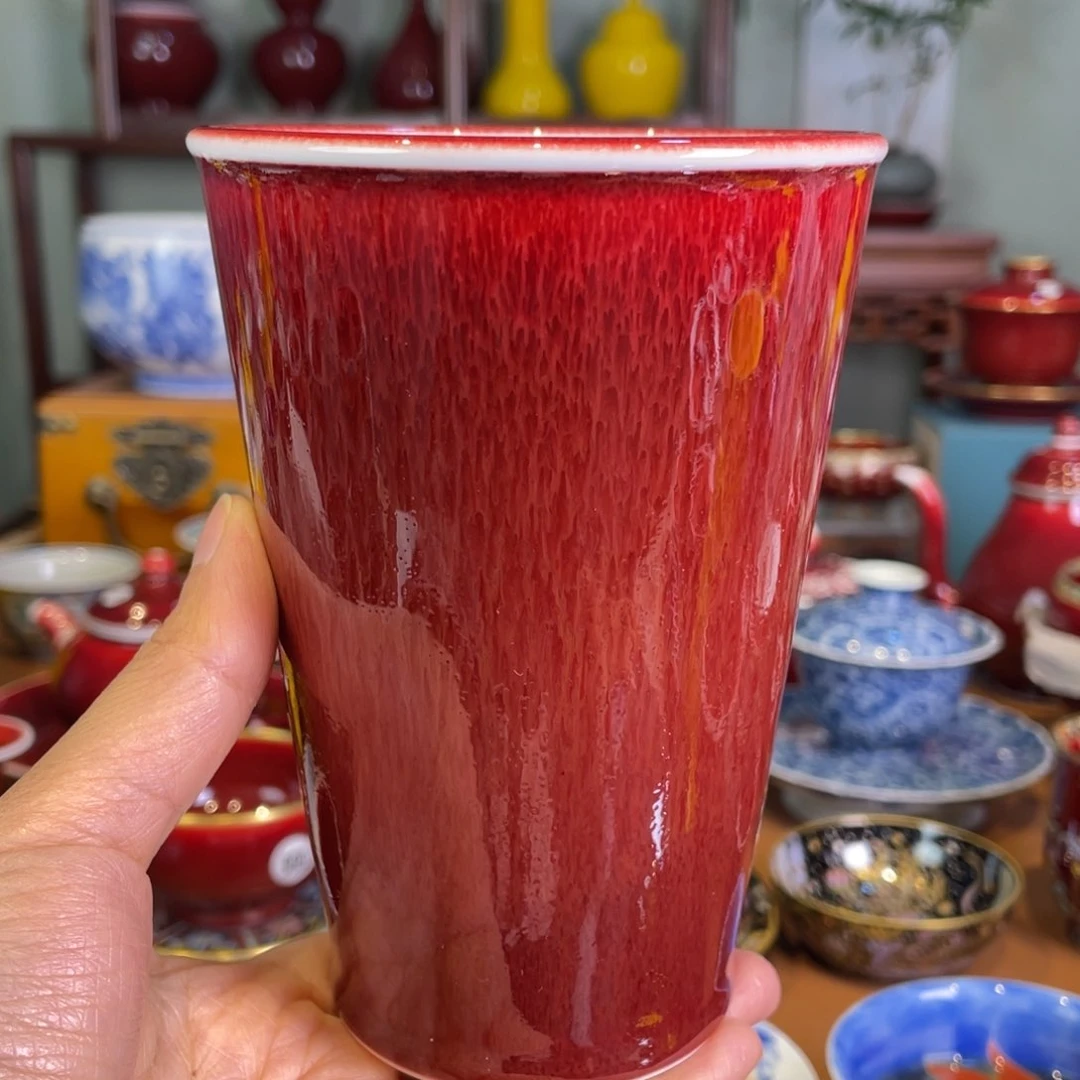 清欢雅玩原矿郎红可乐杯