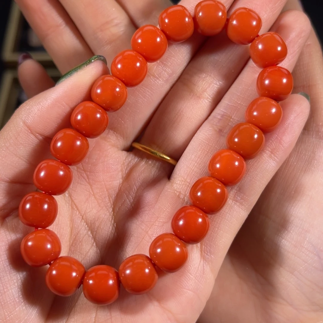 南红玛瑙冷水河 老形单圈 10mm未镶嵌